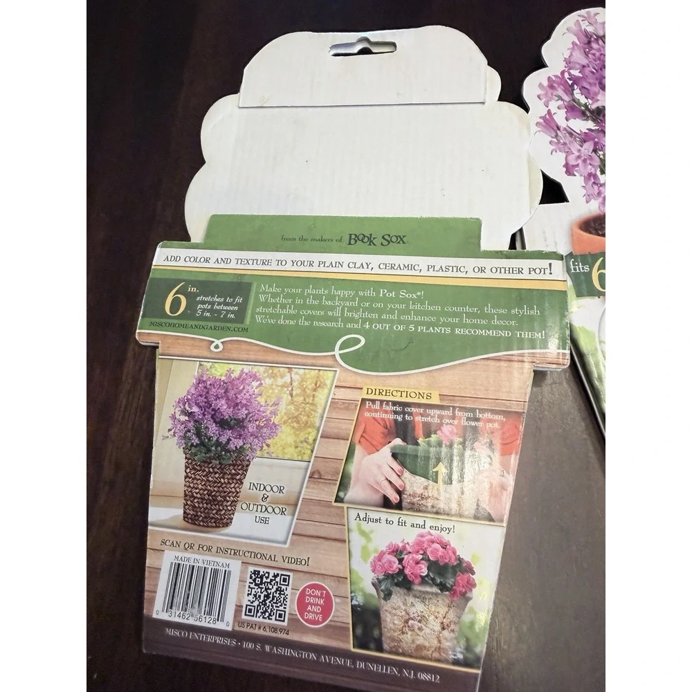 Set of 3 Pot Sox Fabric Cover Fit 6 inch pot